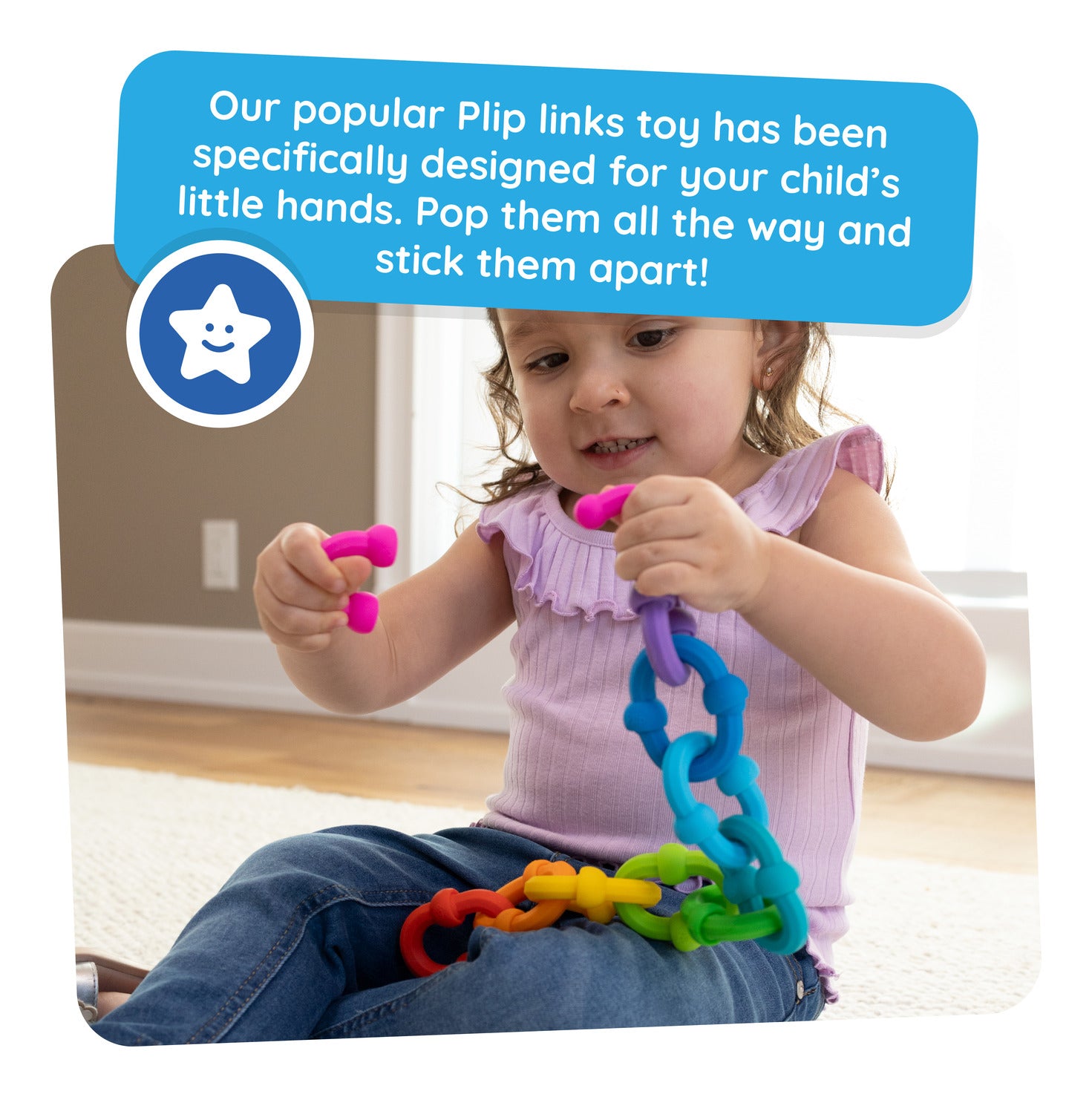 Fat Brain Toys Plip Links 20-Piece Silicone Construction Set