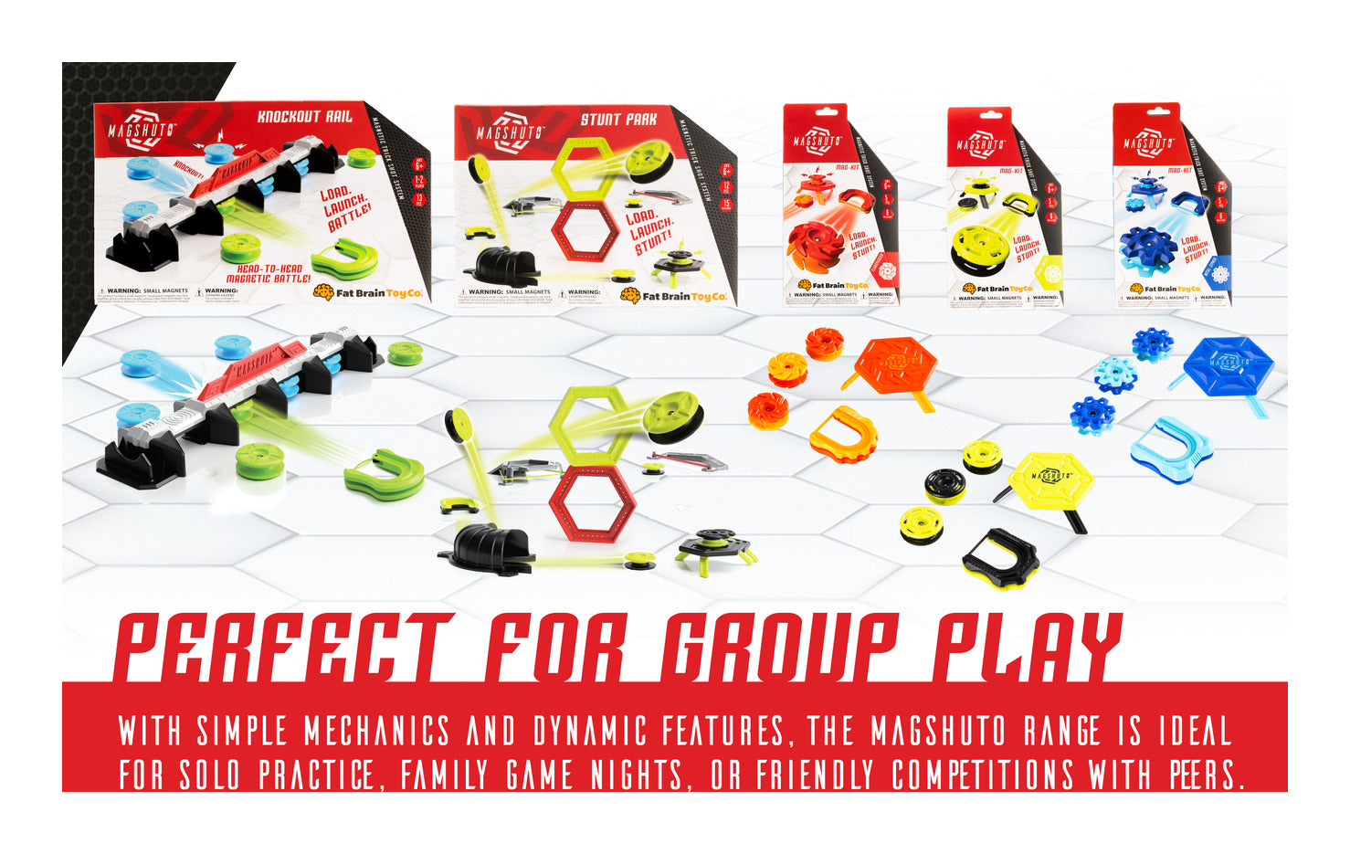 Fat Brain Toys Magshuto Stunt Park Magnetic Trick Shot Set