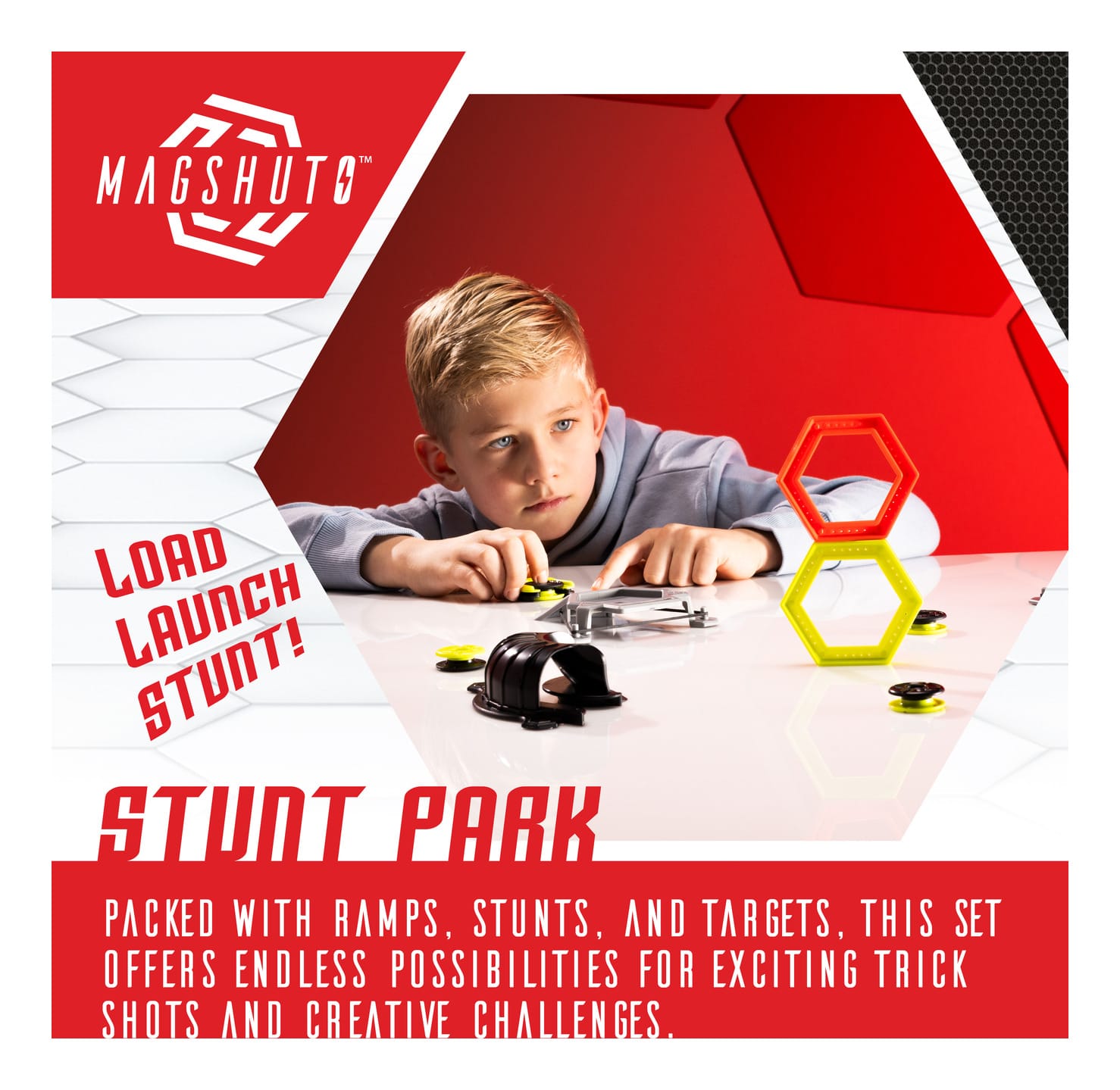 Fat Brain Toys Magshuto Stunt Park Magnetic Trick Shot Set