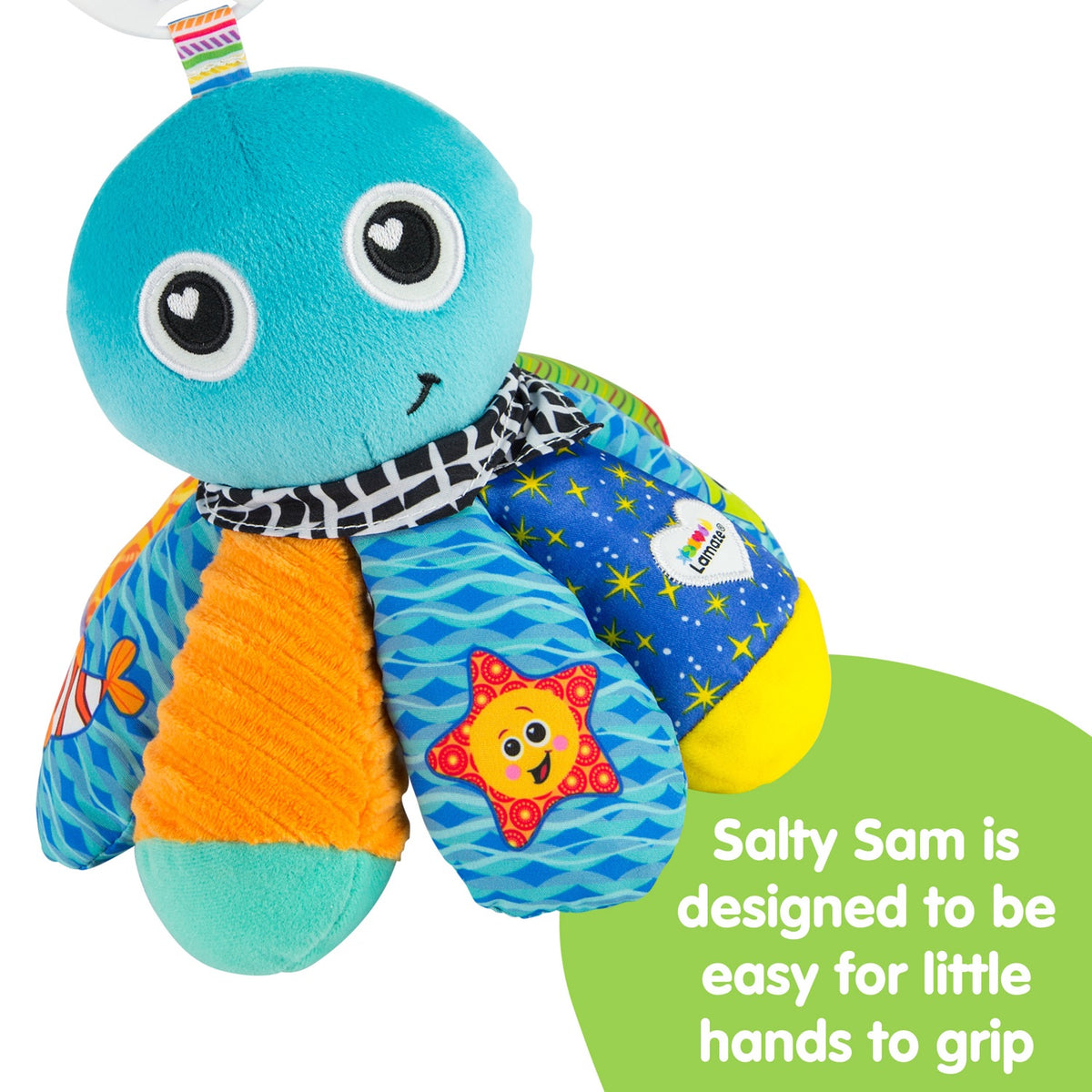 Salty Sam octopus sensory toy with easy-grip tentacles