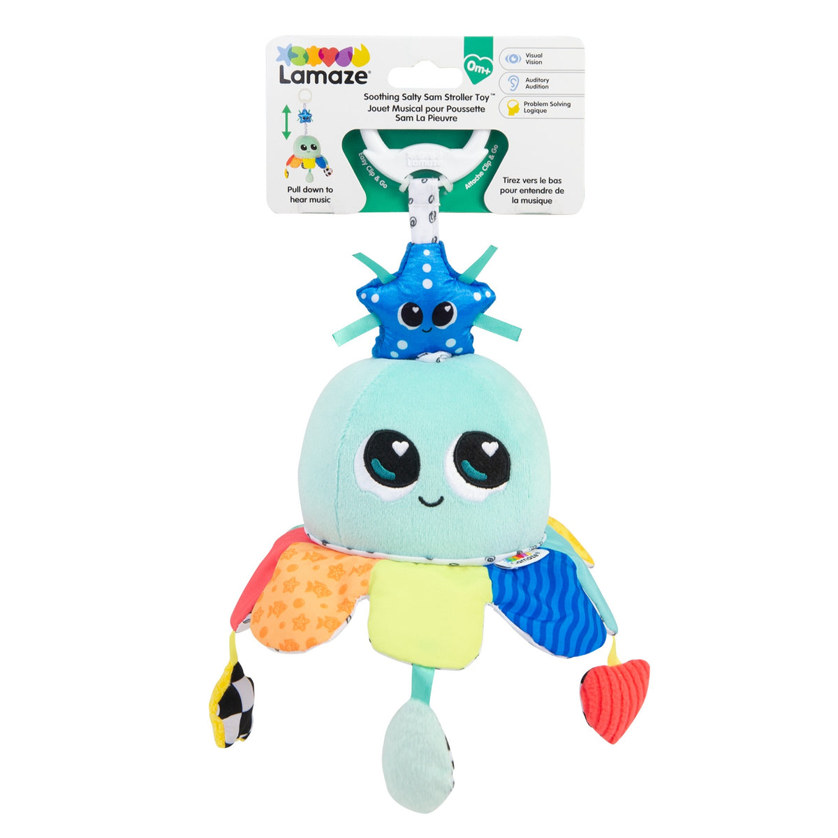 Lamaze Salty Sam Clip & Go stroller toy with product tag