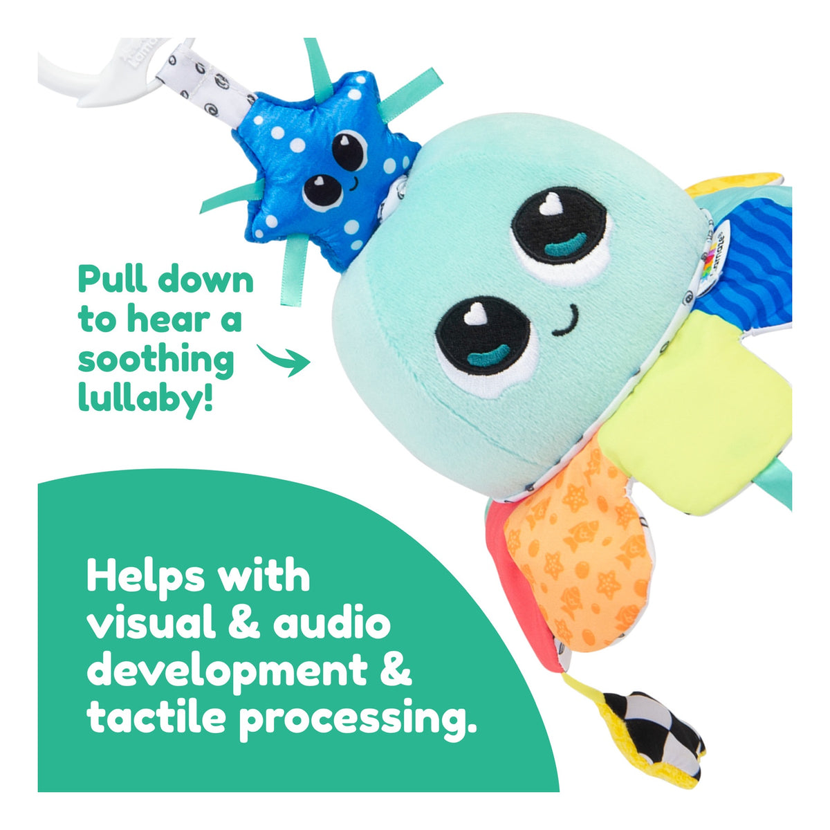 Close-up of Salty Sam with pull-down soothing lullaby feature