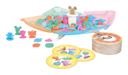 All 4 Won! Disney Edition game board, character pieces, cards and play discs