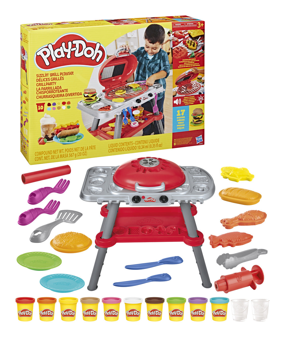 Play-Doh Sizzlin’ Grill Playset with Lights and Sounds