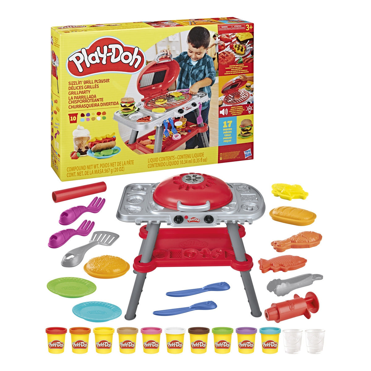 Play-Doh Sizzlin’ Grill Playset with Lights and Sounds