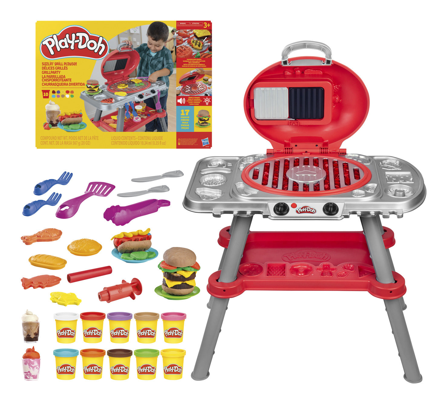 Play-Doh Sizzlin’ Grill Playset with Lights and Sounds