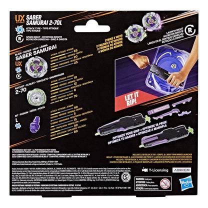 Beyblade X Victory Grip Launcher Set with Saber Samurai Top