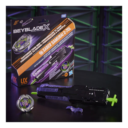 Beyblade X Victory Grip Launcher Set with Saber Samurai Top