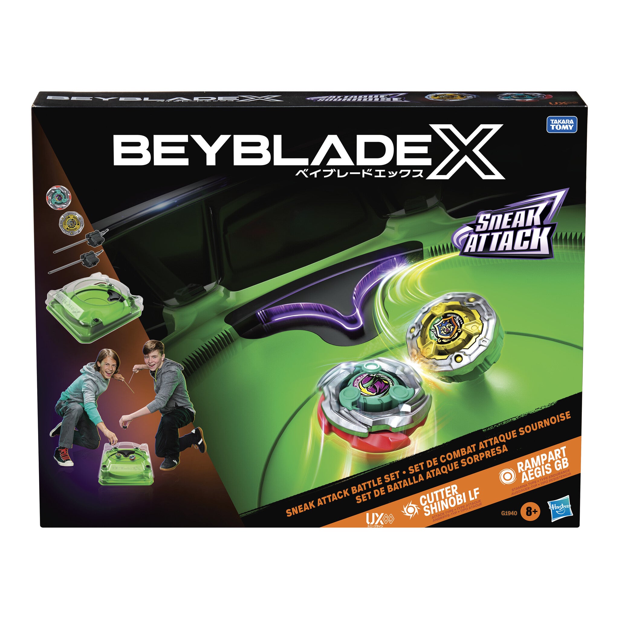Beyblade X Sneak Attack Battle Set with Beystadium, 2 Tops and 2 Launchers