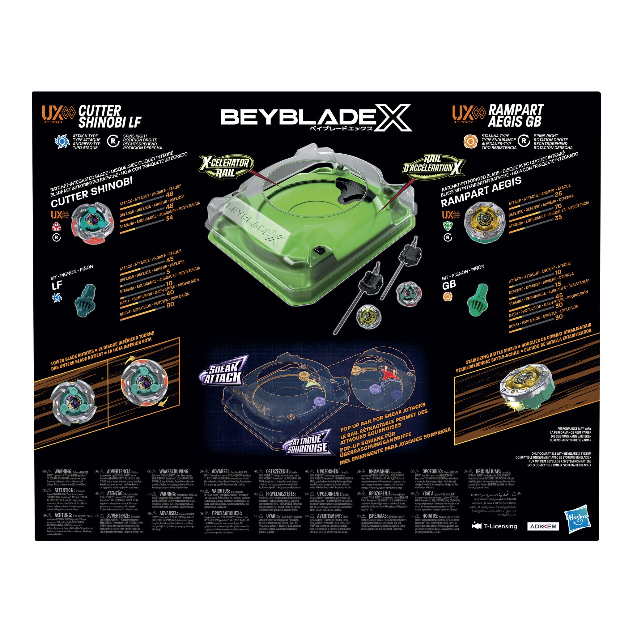 Beyblade X Sneak Attack Battle Set with Beystadium, 2 Tops and 2 Launchers