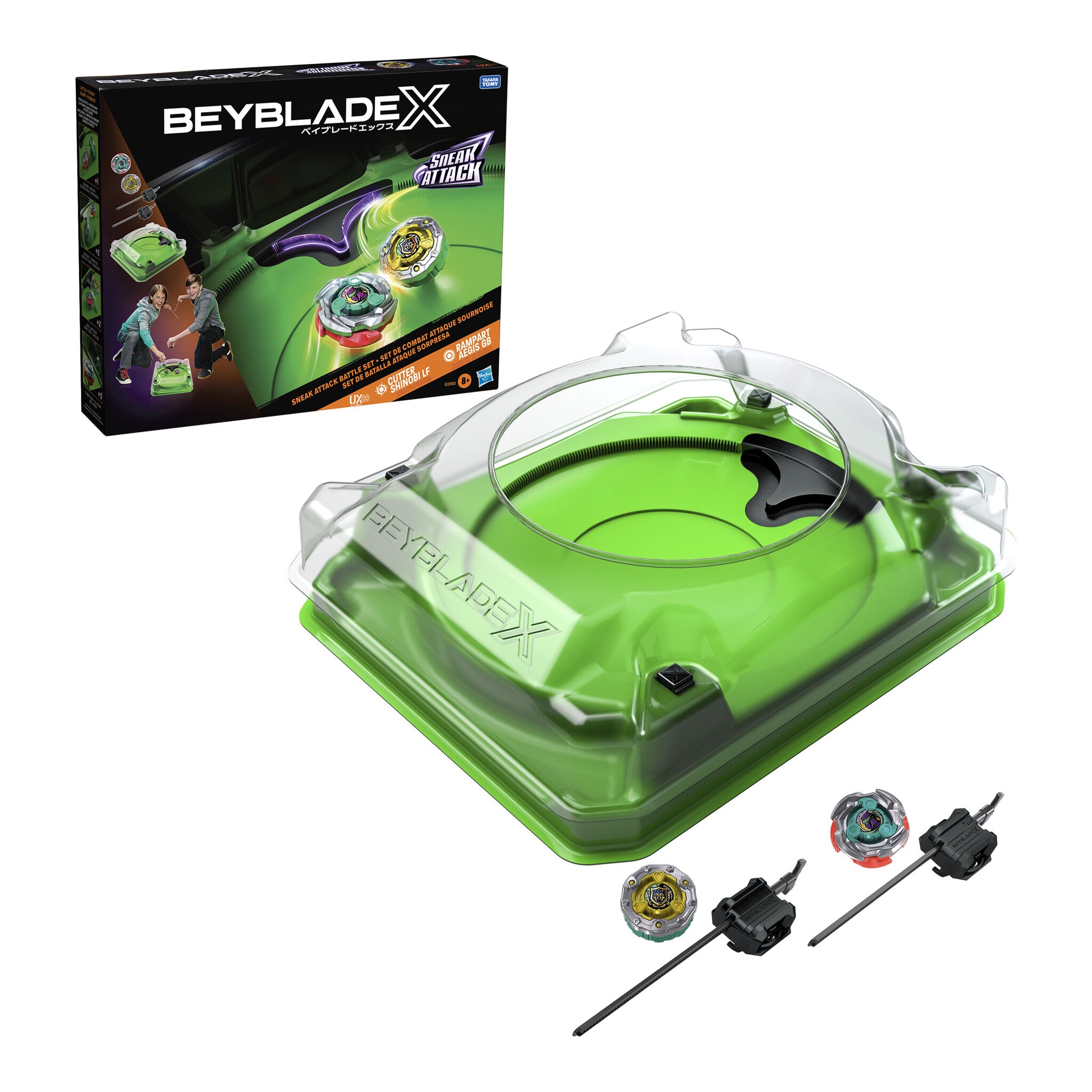 Beyblade X Sneak Attack Battle Set with Beystadium, 2 Tops and 2 Launchers