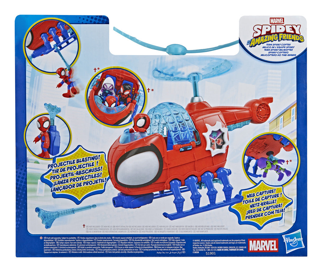 Marvel Spidey and His Amazing Friends Team Spidey Copter with Spidey Figure