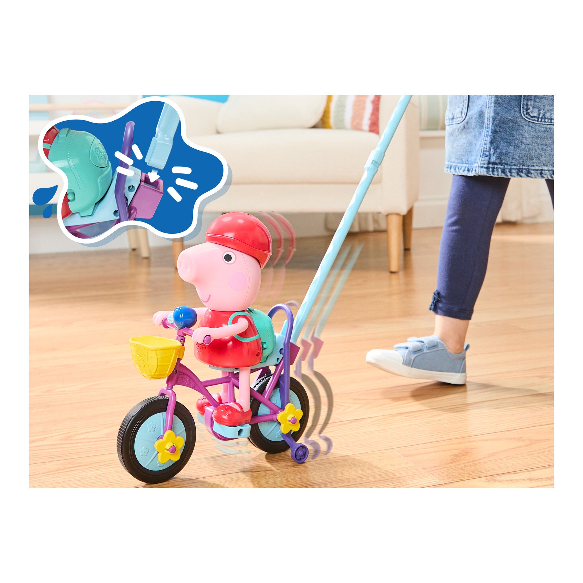 Peppa Pig Ready, Pedal, Go Peppa Interactive Figure and Bicycle Playset