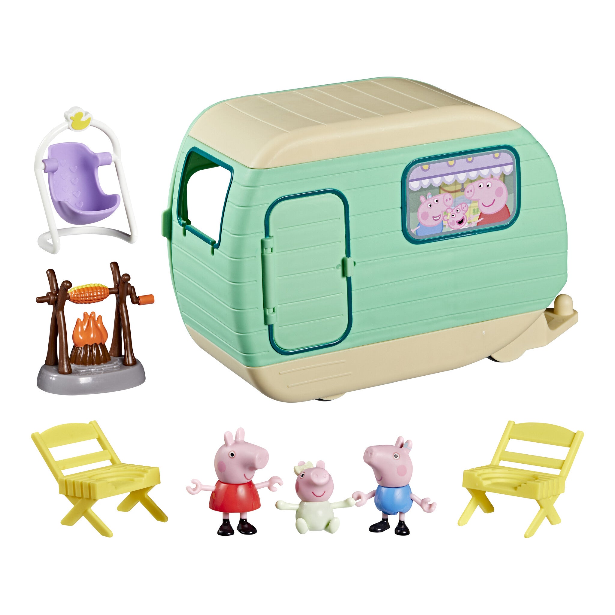 Hasbro Peppa Pig Caravan Playset with 3 Figures and 6 Accessories