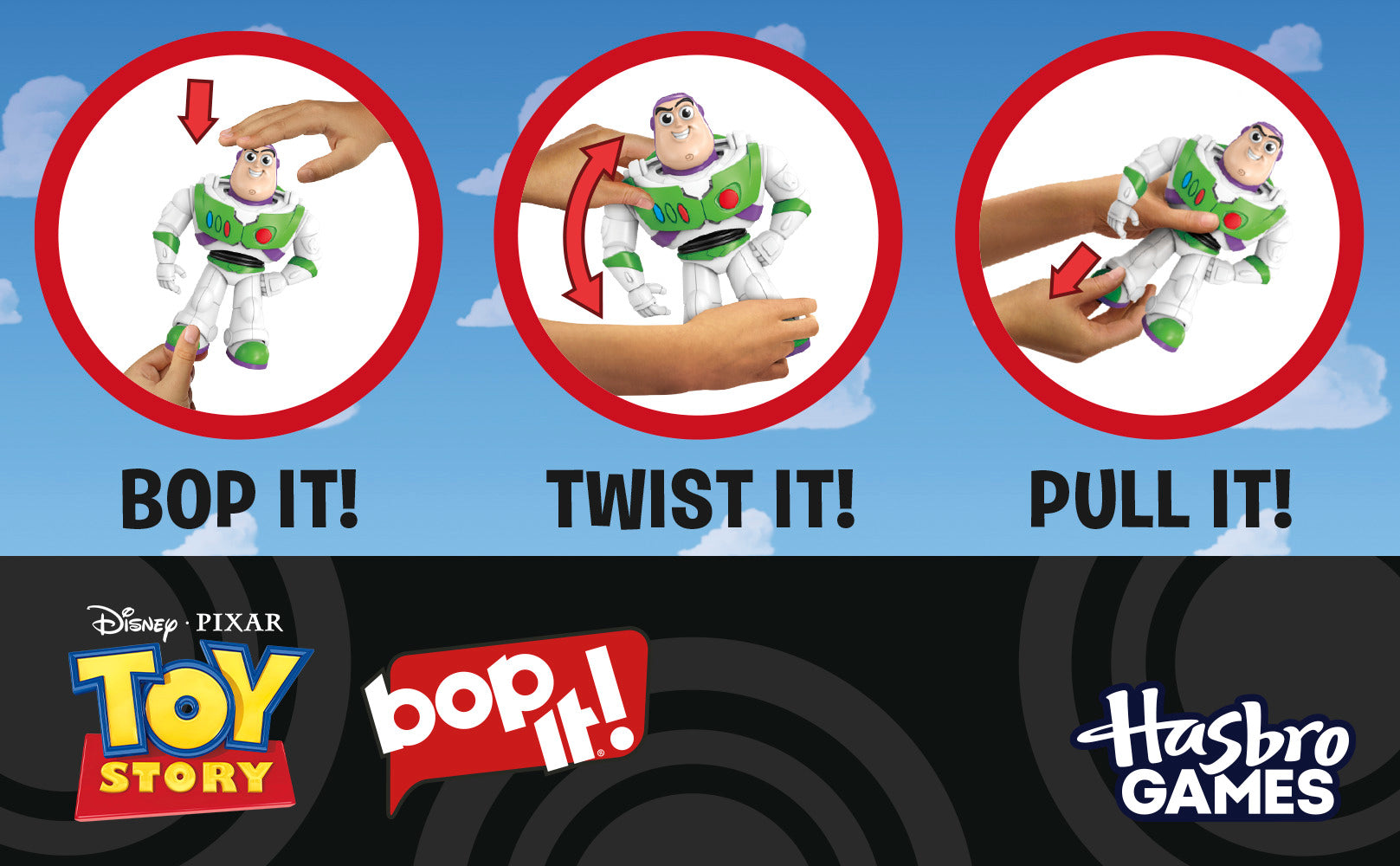 Hasbro Gaming Bop It! Disney Pixar Toy Story Buzz Lightyear Edition