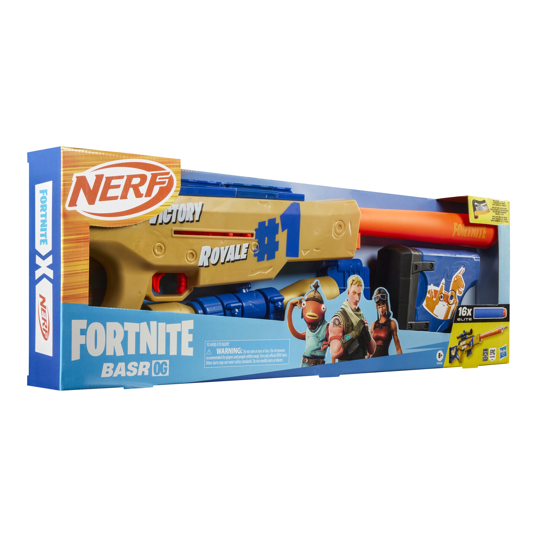 Nerf Fortnite BASR OG Blaster with 16 Darts
