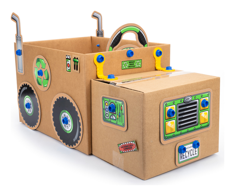 Boxineers Cardboard Vehicles Craft Kit – 84 Pieces