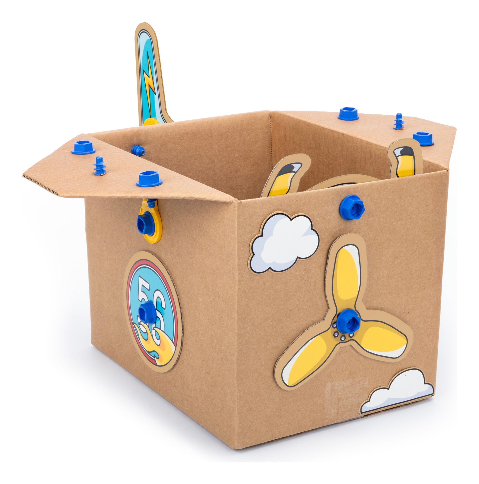 Boxineers Cardboard Vehicles Craft Kit – 84 Pieces