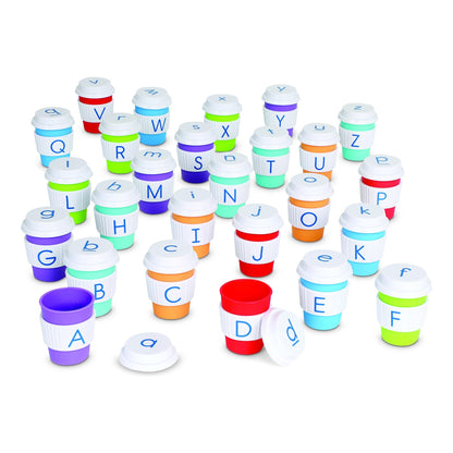 Learning Resources Alphabet Coffee Cups – 52-Piece Set
