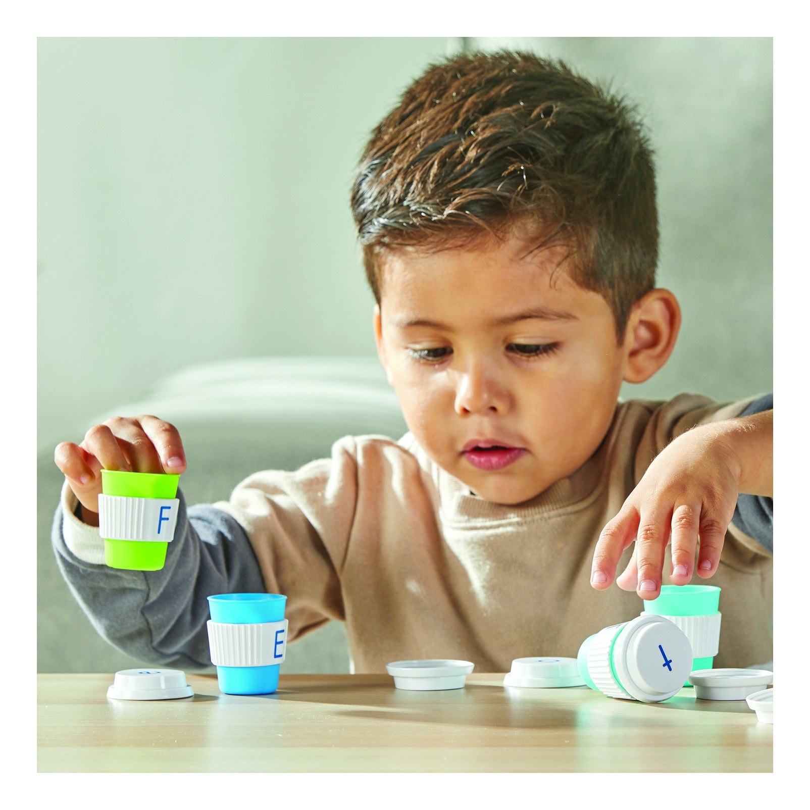 Learning Resources Alphabet Coffee Cups – 52-Piece Set