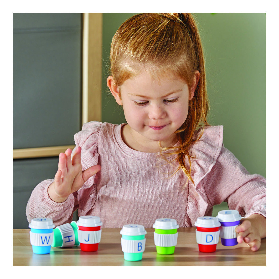 Learning Resources Alphabet Coffee Cups – 52-Piece Set