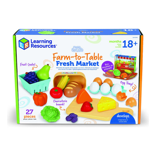 Learning Resources New Sprouts Farm-to-Table Fresh Market 27-Piece Play Food Set