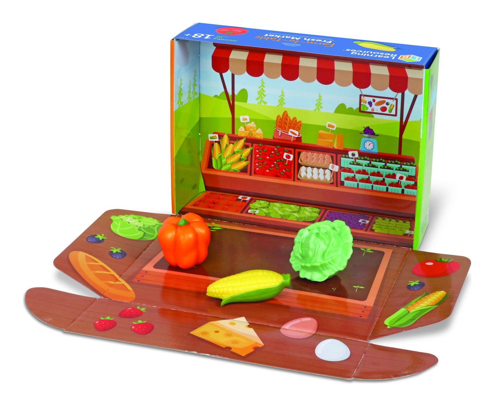 Learning Resources New Sprouts Farm-to-Table Fresh Market 27-Piece Play Food Set