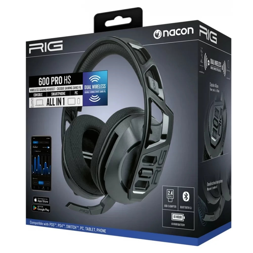 Nacon RIG 600 Pro HS Wireless Gaming Headset for PlayStation - Black