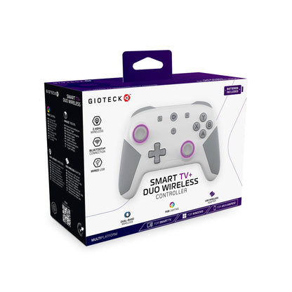 Gioteck Smart TV+ Duo Wireless Controller - White/Grey
