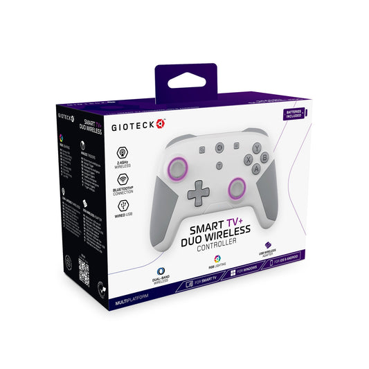 Gioteck Smart TV+ Duo Wireless Controller - White/Grey