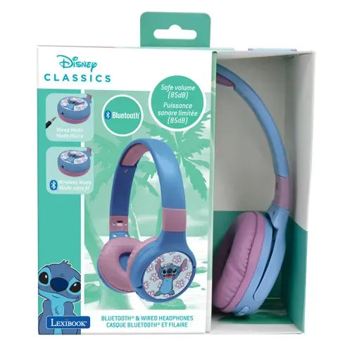 Lexibook Disney Stitch 2-in-1 Bluetooth and Wired Kids' Headphones