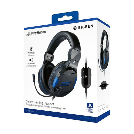 Bigben Officially Licensed PlayStation Stereo Gaming Headset V3 - Black & Blue