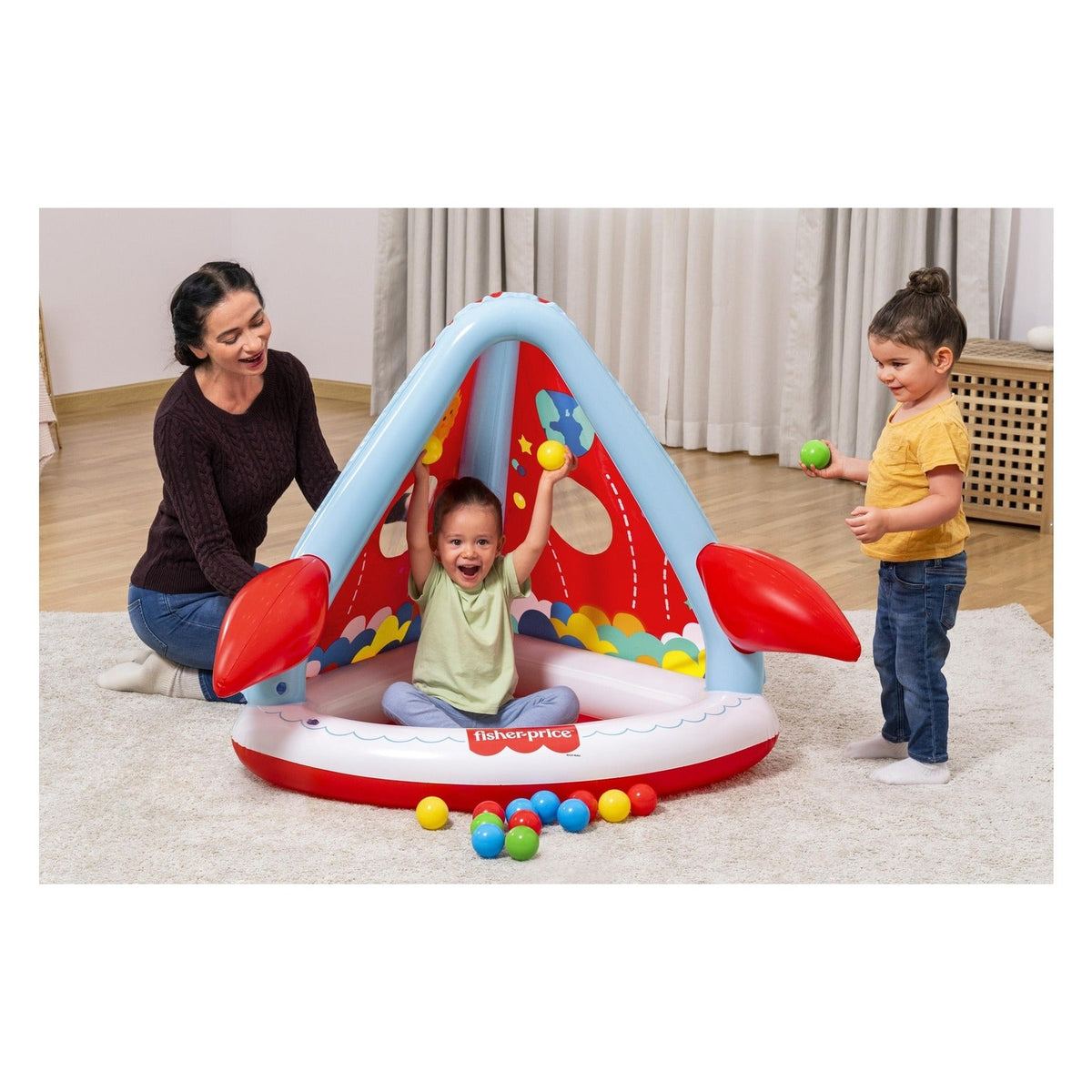 Fisher-Price Rocket Pals Inflatable Ball Pit with 15 Balls