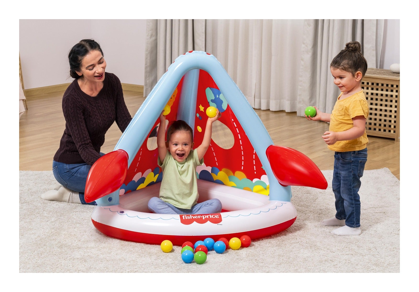 Fisher-Price Rocket Pals Inflatable Ball Pit with 15 Balls
