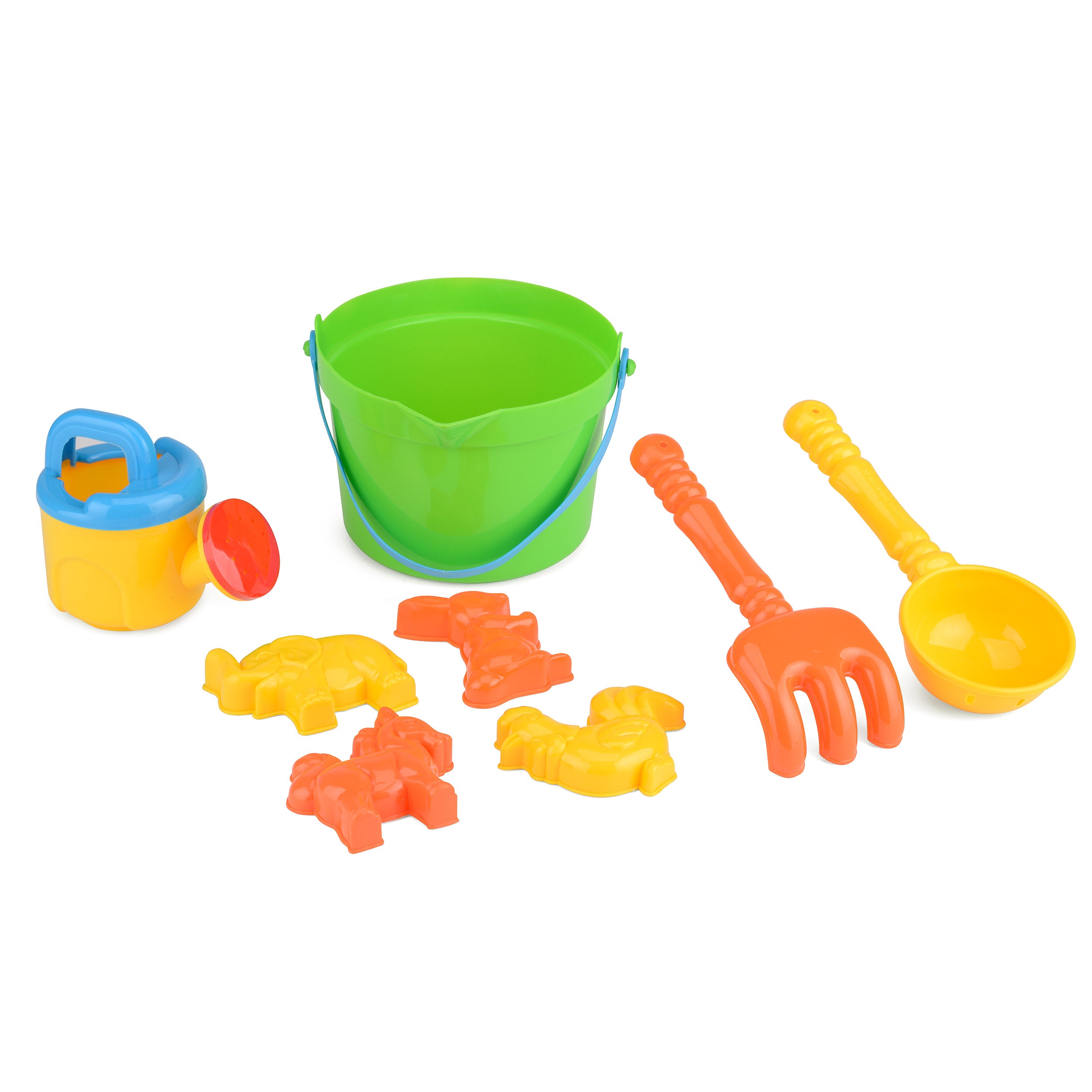 Yello Round Bucket Beach Set with Sand Accessories