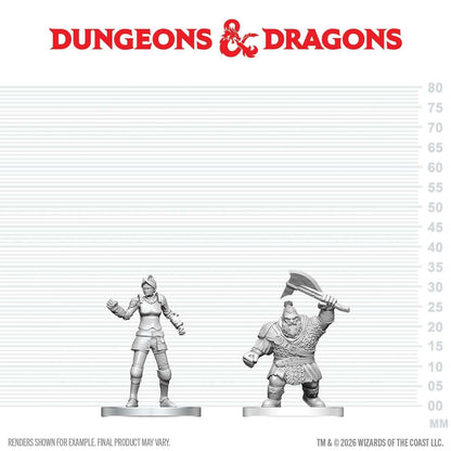 D&D Nolzur's Marvelous Unpainted Miniatures: Cultist of Bane & Dwarf Zhentilar Soldier (W29)