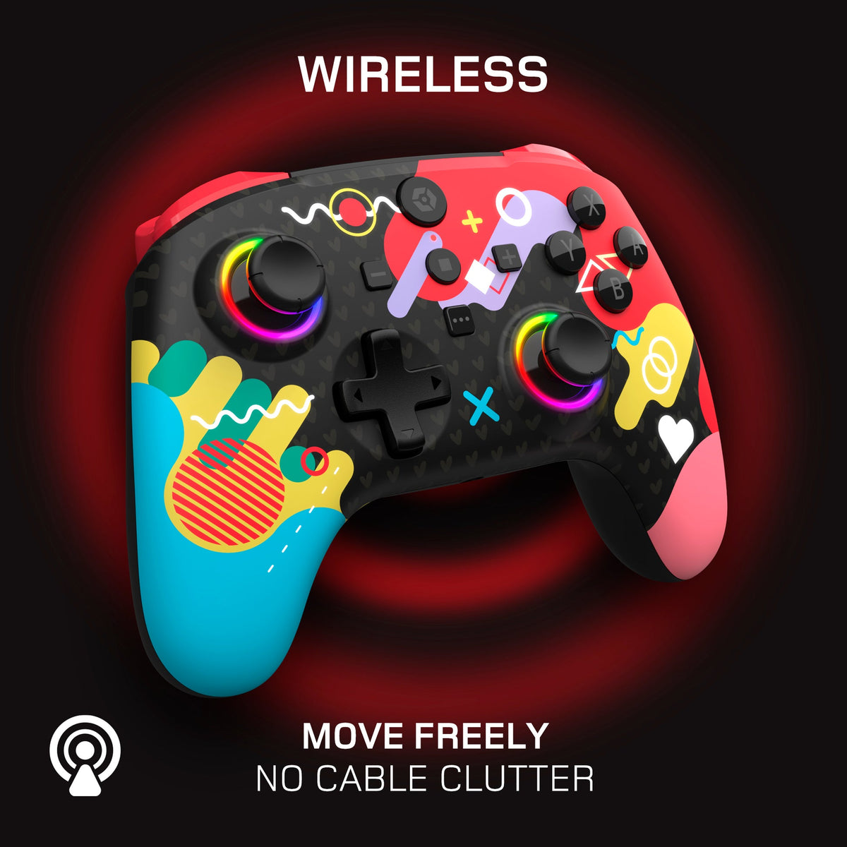 Gioteck WX5+ Doodle Wireless RGB Controller for Nintendo Switch 2, Switch & PC
