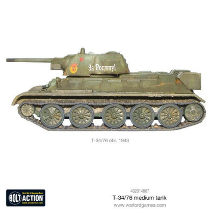 Bolt Action T-34/76 Medium Tank 1:56 Plastic Model Kit