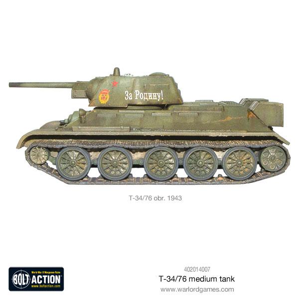 Bolt Action T-34/76 Medium Tank 1:56 Plastic Model Kit
