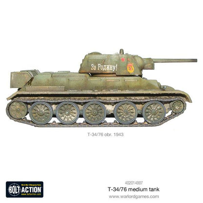 Bolt Action T-34/76 Medium Tank 1:56 Plastic Model Kit