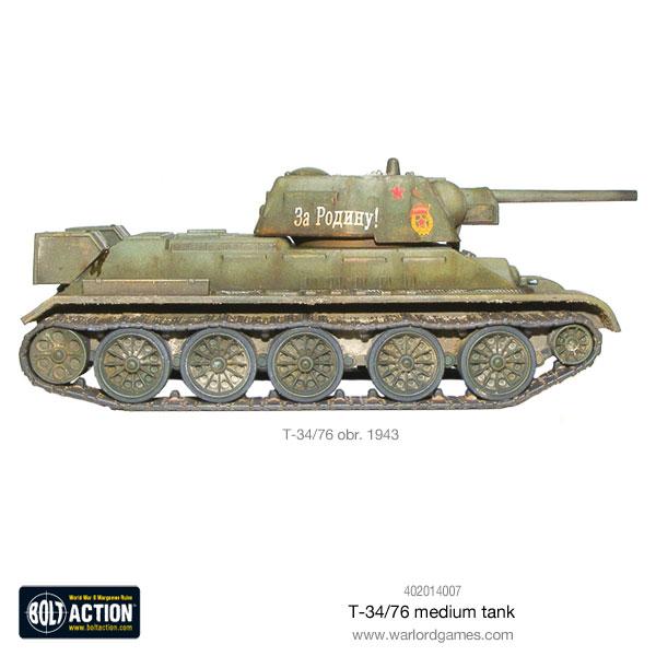 Bolt Action T-34/76 Medium Tank 1:56 Plastic Model Kit
