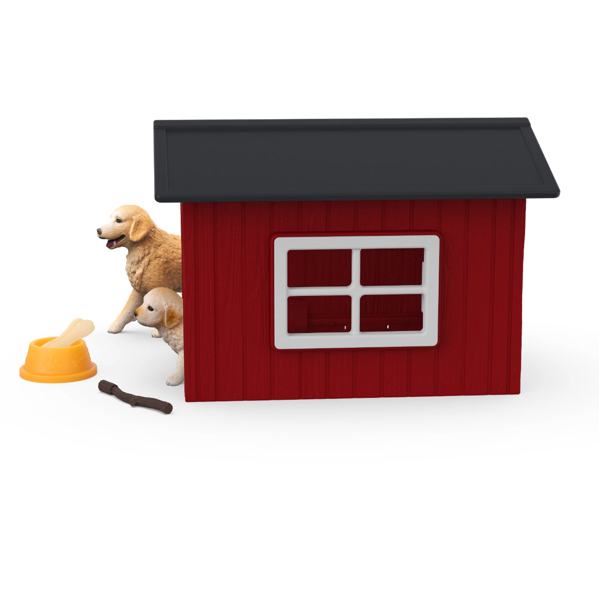 Schleich Farm World Dog Kennel with Golden Retrievers