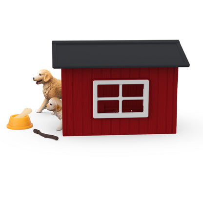 Schleich Farm World Dog Kennel with Golden Retrievers