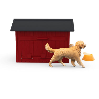 Schleich Farm World Dog Kennel with Golden Retrievers