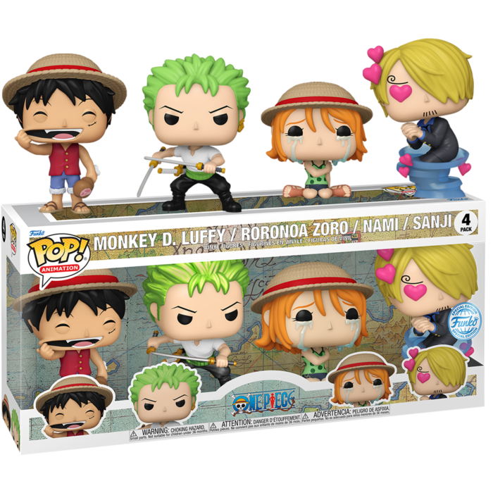 Funko Pop! Vinyl Animation One Piece Luffy, Zoro, Nami & Sanji 4 Pack