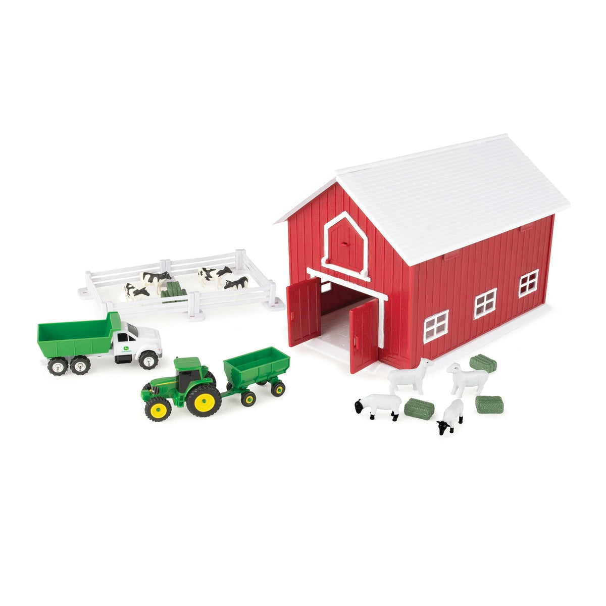John Deere 1:64 Red Barn 24-Piece Farm Playset