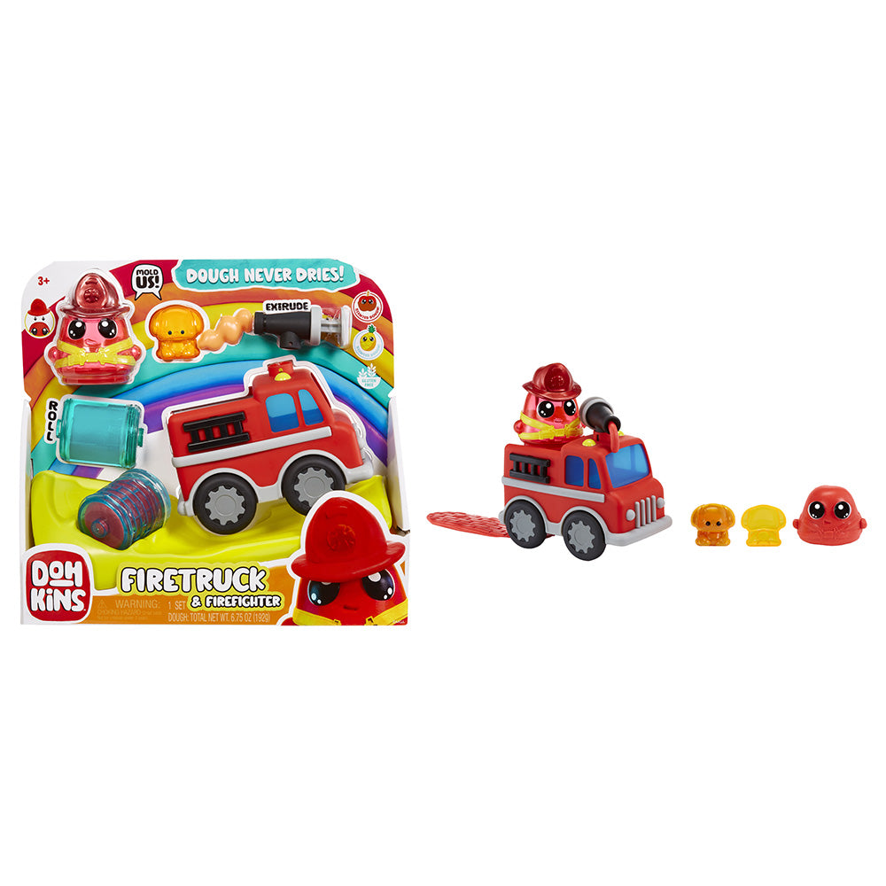 DohKins Firetruck & Firefighter Scented Dough Playset