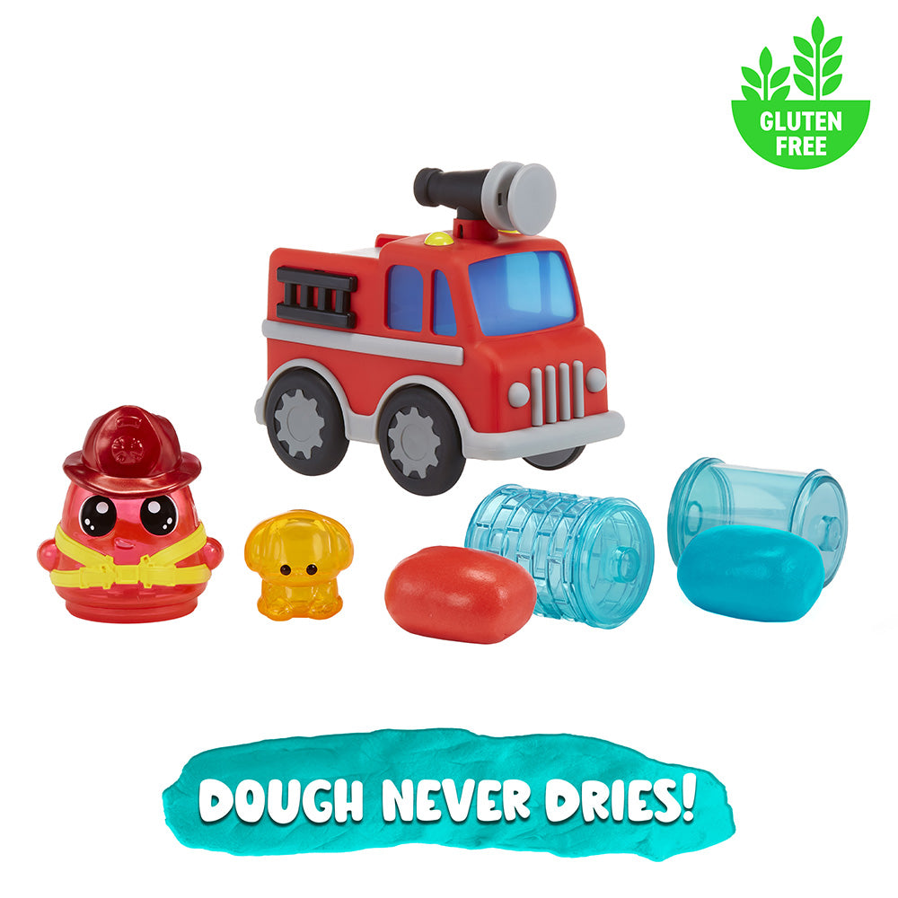 DohKins Firetruck & Firefighter Scented Dough Playset