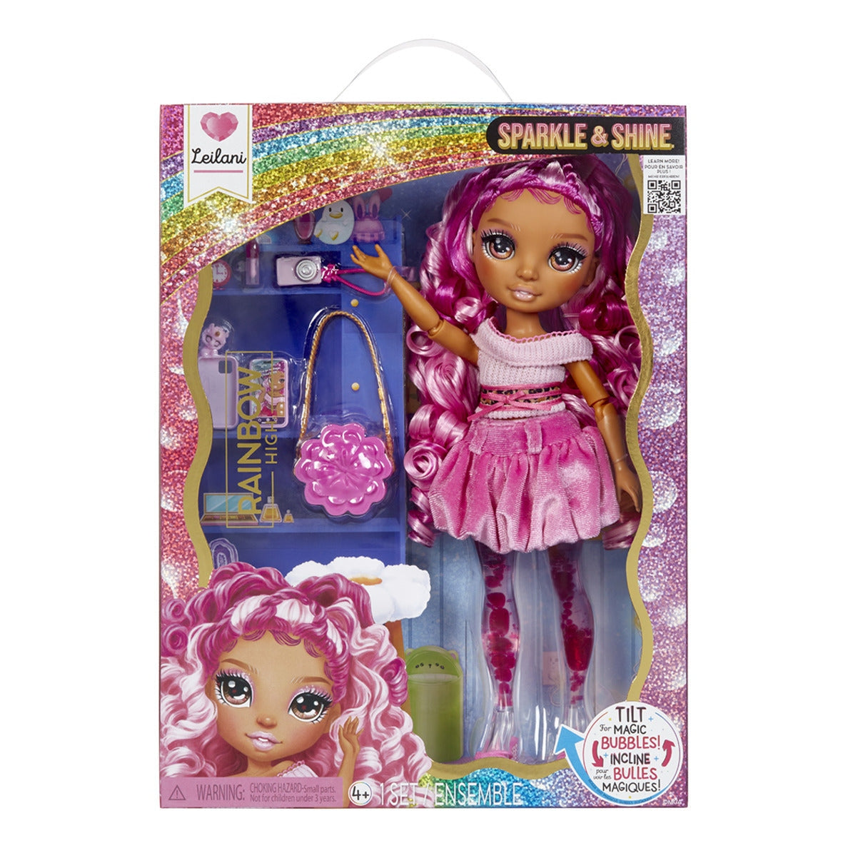 Rainbow High Sparkle & Shine Leilani Fashion Doll with Magic Bubble Legs