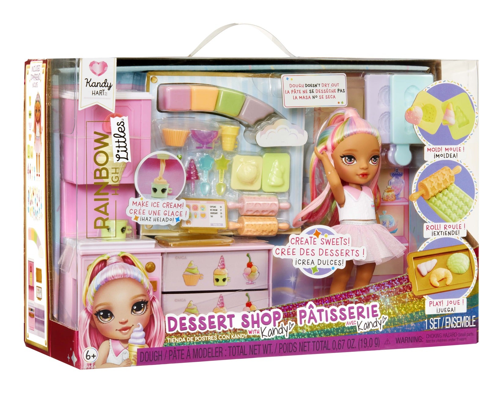 Rainbow High Littles Dessert Shop Playset with Kandy Doll